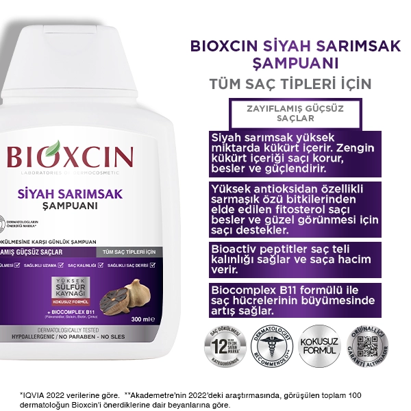 bioxcin siyah sarımsaklı şampuan