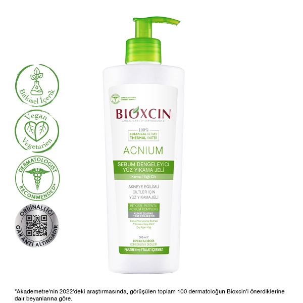 bioxcin acnium sebum dengeleyici yüz yıkama jeli